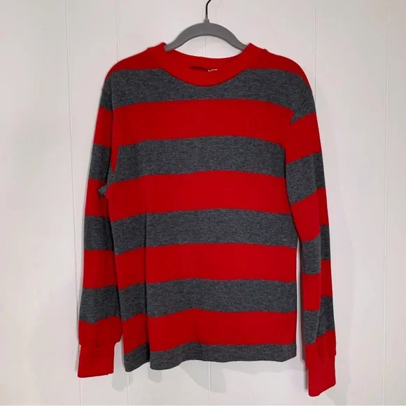 Sweaters Vintage Red Grey Stripe Sweater L Poshmark